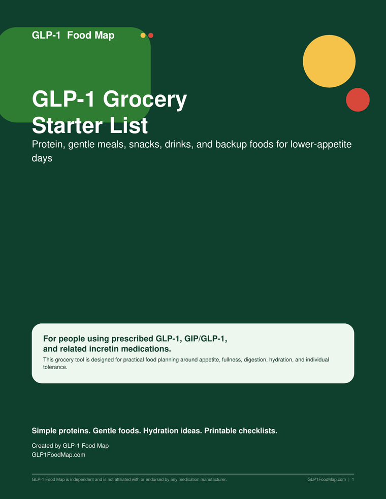 Preview cover of the free GLP-1 Grocery Starter List PDF