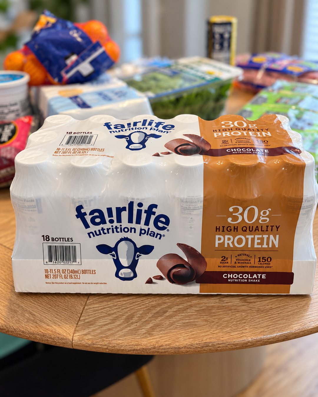 Fairlife Nutrition Plan chocolate protein shakes purchased at Costco.
