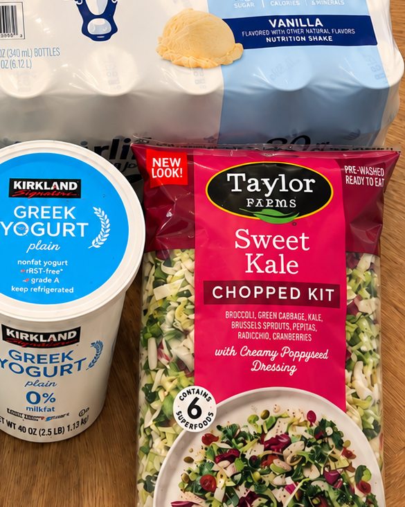Taylor Farms Sweet Kale chopped salad kit from a Costco grocery haul.
